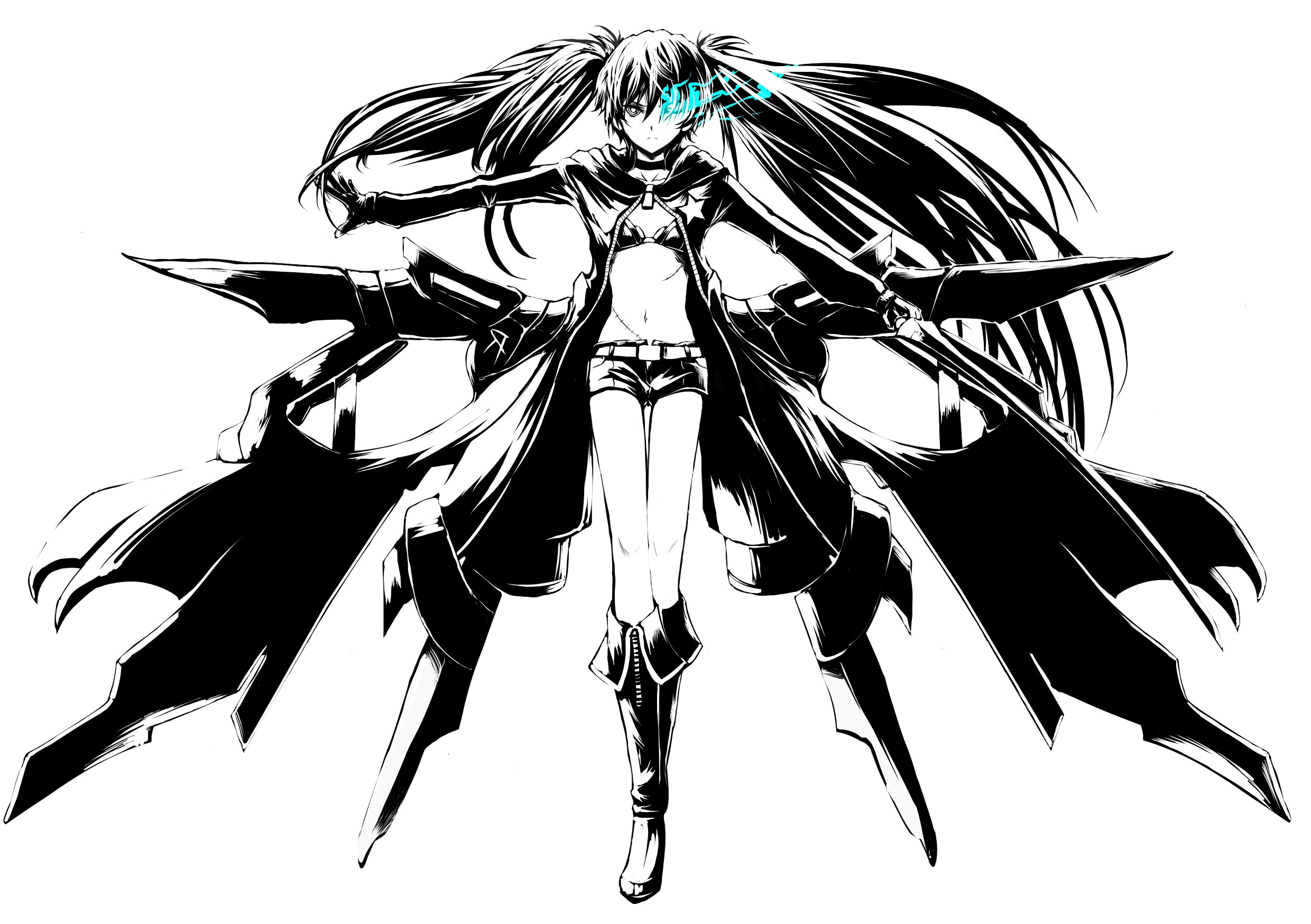 Black Rock Shooter Drawing - HD Wallpaper 