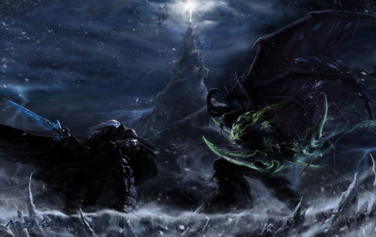 Illidan And Lich King - HD Wallpaper 