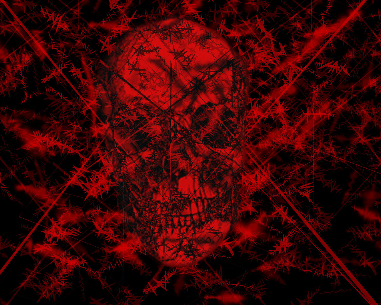 Gothic Achtergrond - Black And Red Skull - HD Wallpaper 