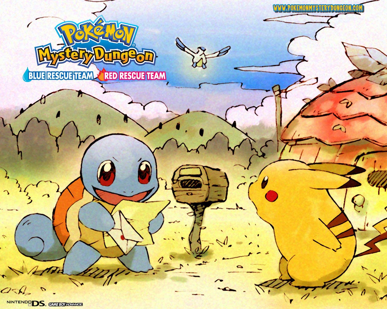 Squirtle And Pikachu Pokemon Wallpaper - Pokemon Mystery Dungeon Art - HD Wallpaper 