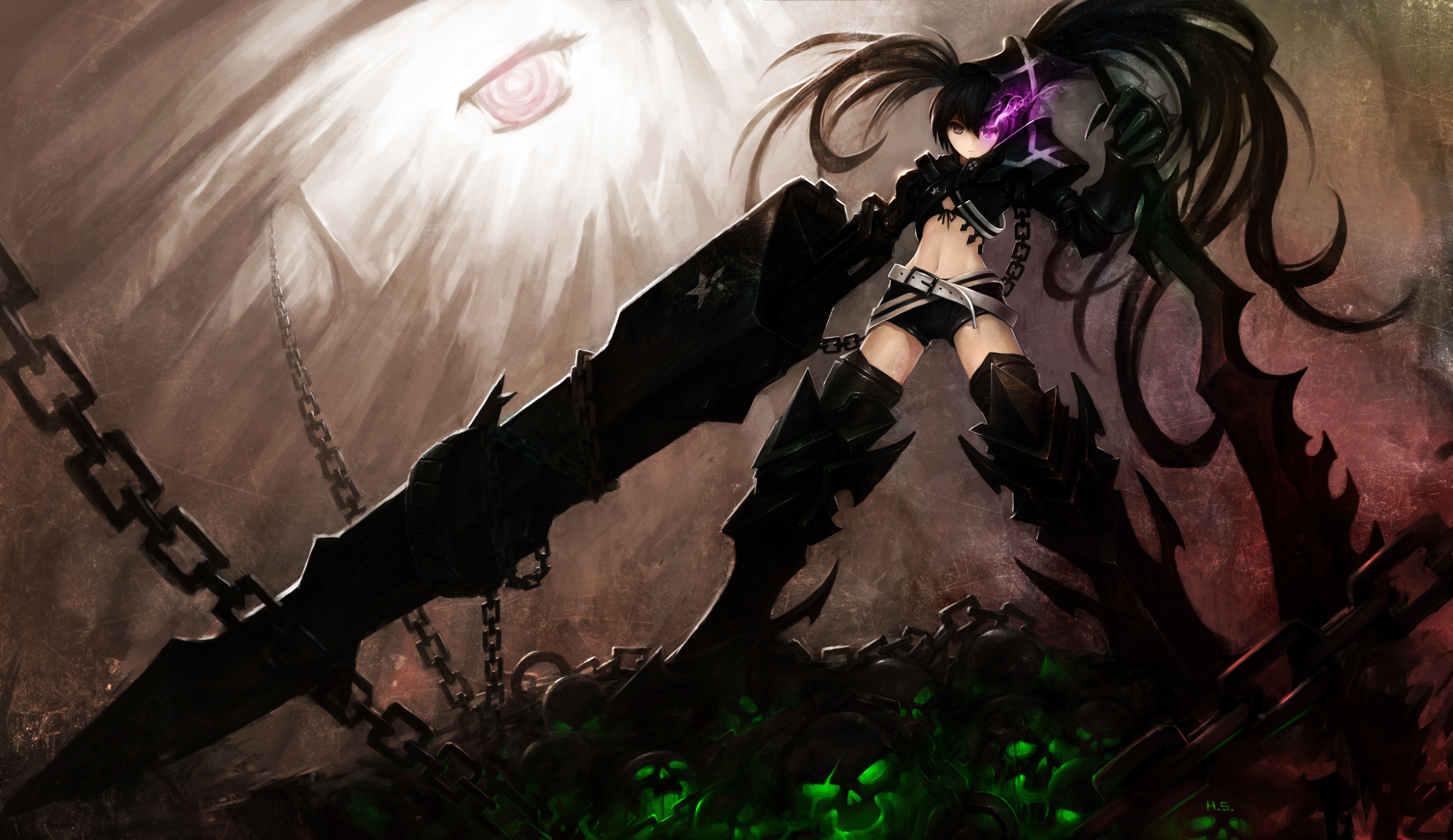 Black Rock Shooter Wallpapers Group - Background Insane Black Rock Shooter - HD Wallpaper 