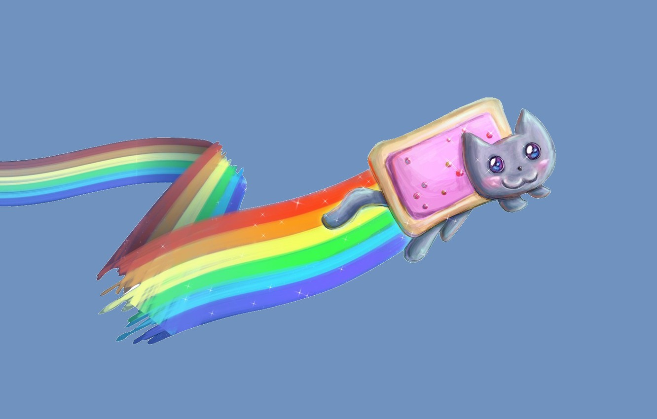 Photo Wallpaper Rainbow, Nyan Cat, Nyan Cat - Нянь Кэт - HD Wallpaper 