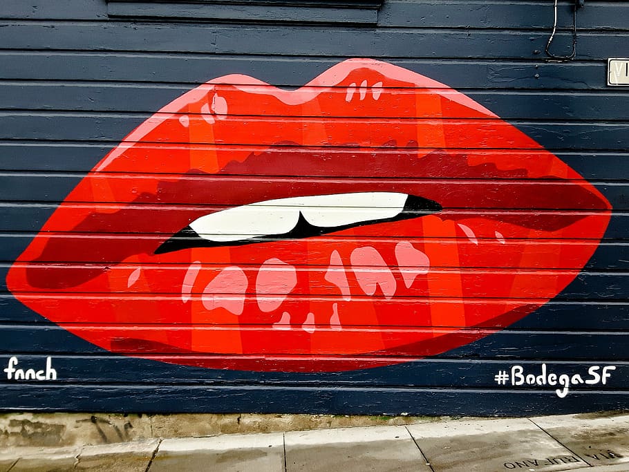 Lips Graffiti - HD Wallpaper 