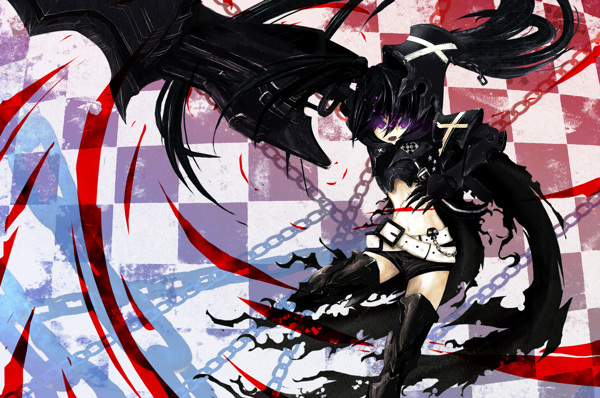 Black Rock Shooter Download Wallpaper - Insane Black Rock Shooter Background - HD Wallpaper 