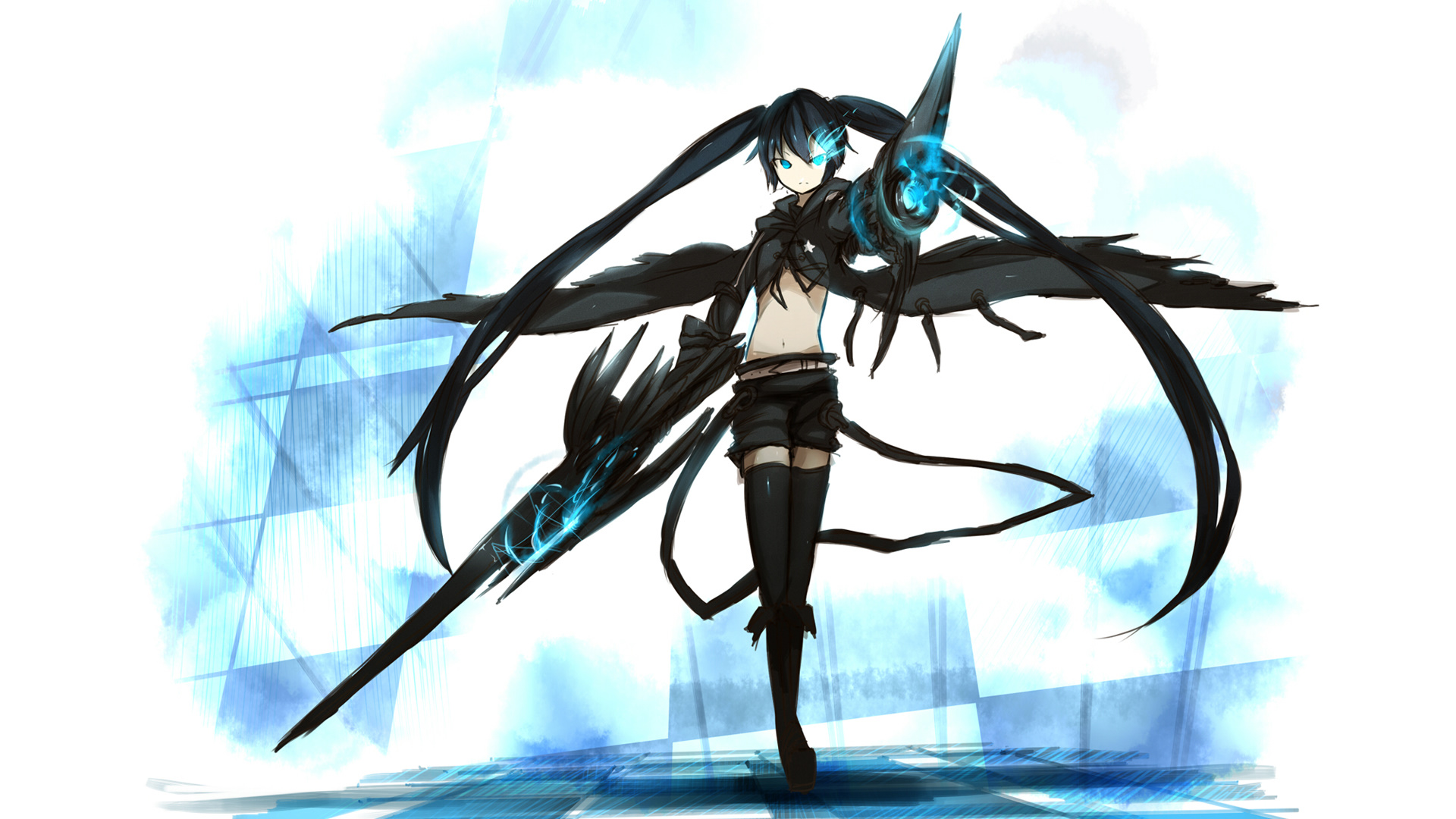 1080p Black Rock Shooter - HD Wallpaper 