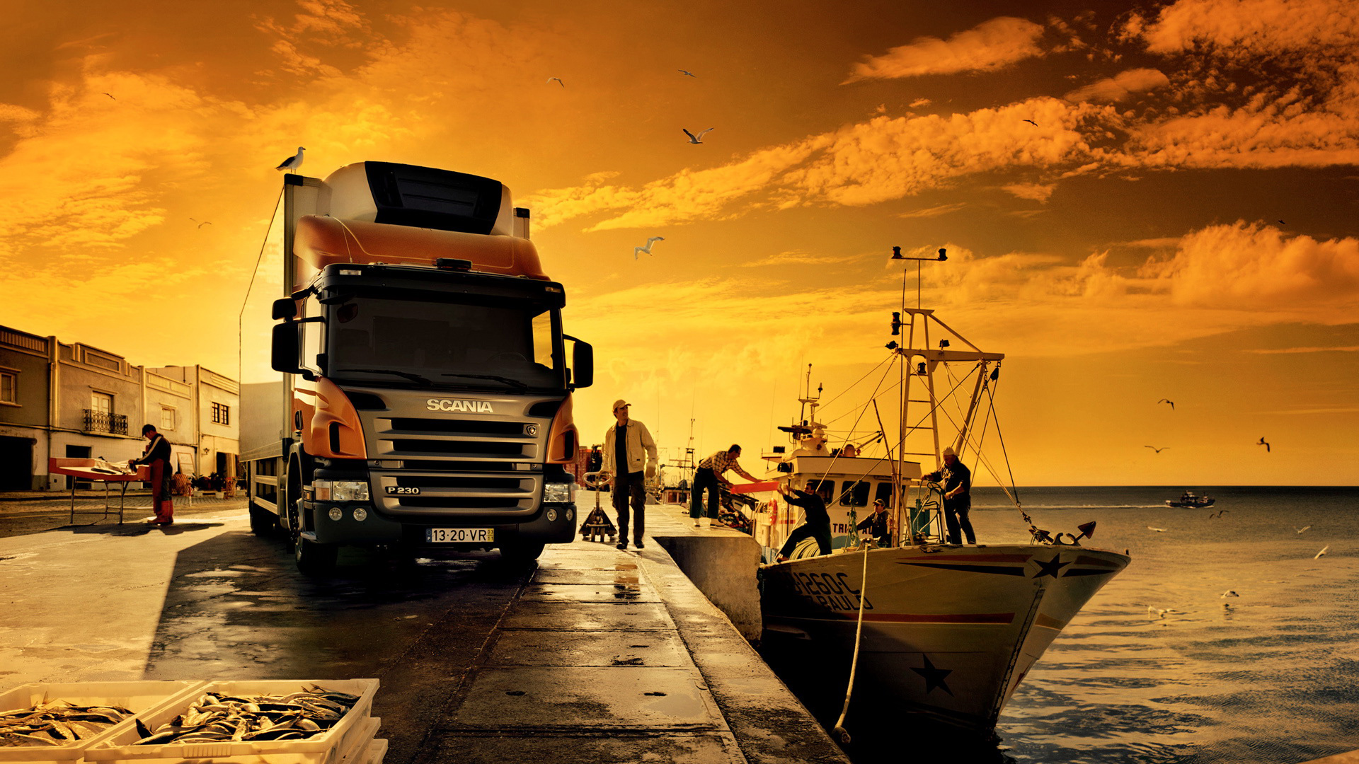 Orange Scania Truck Wallpaper Pc Wallpaper With Resolution - Scania Truck Wallpaper Hd - HD Wallpaper 
