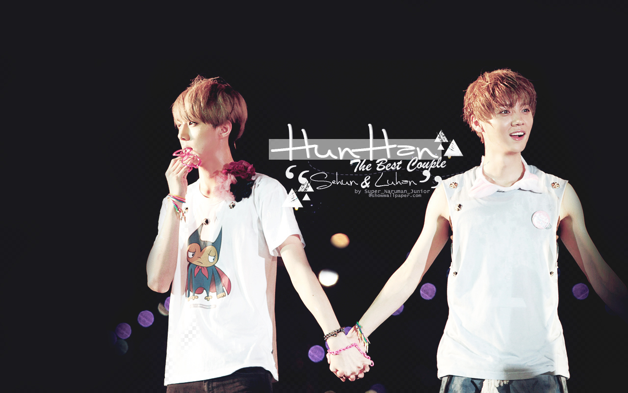 Exo, Sehun, And Luhan Image - Hunhan Holding Hands - HD Wallpaper 