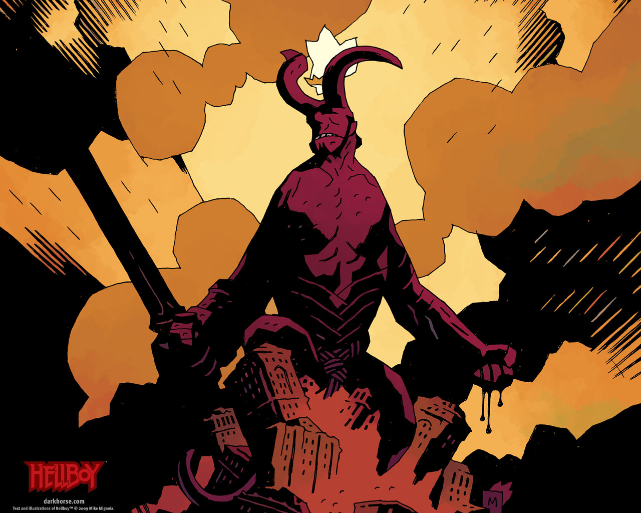 Hellboy Mike Mignola Art - HD Wallpaper 