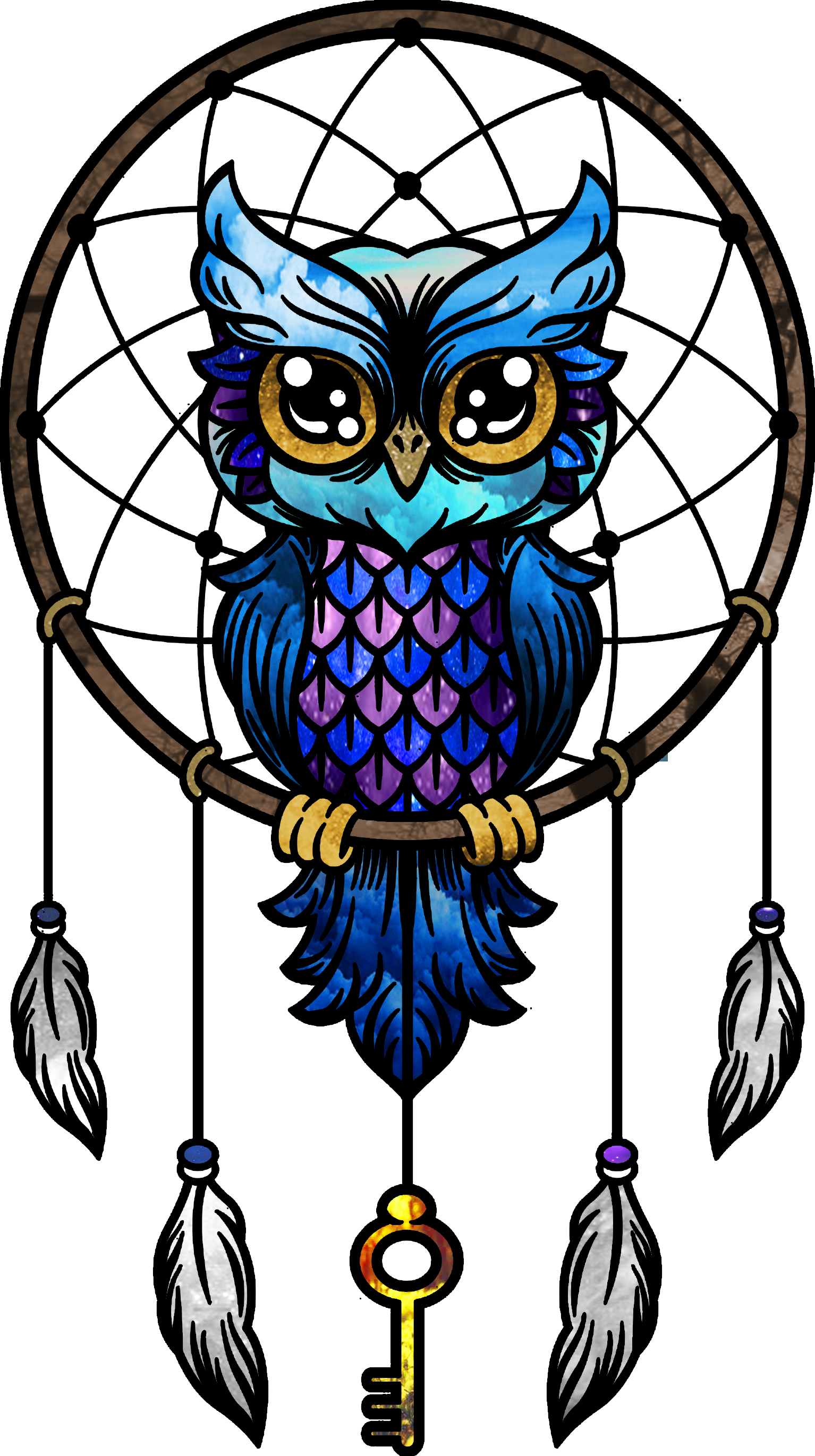 Owl Dream Catcher Drawing - HD Wallpaper 