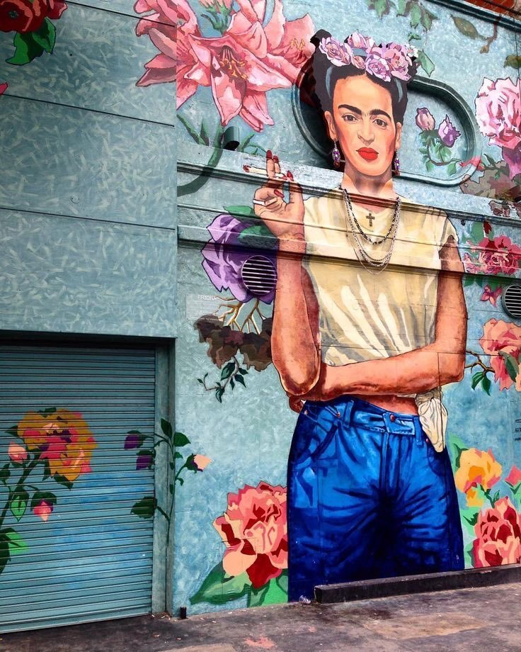 Art, Frida Kahlo, And Street Art Image - Frida Kahlo Mural In Palermo, Buenos Aires - HD Wallpaper 