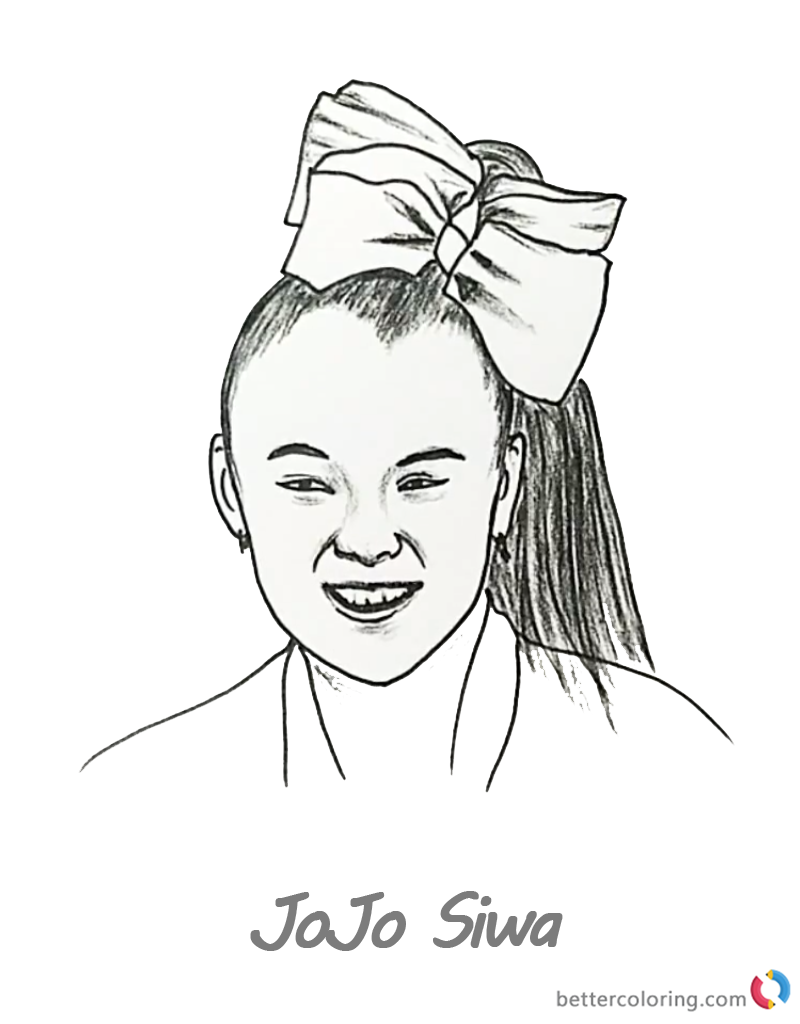 Jojo Siwa Coloring Pages Pencil Drawing - Printable Jojo Siwa Coloring Page - HD Wallpaper 