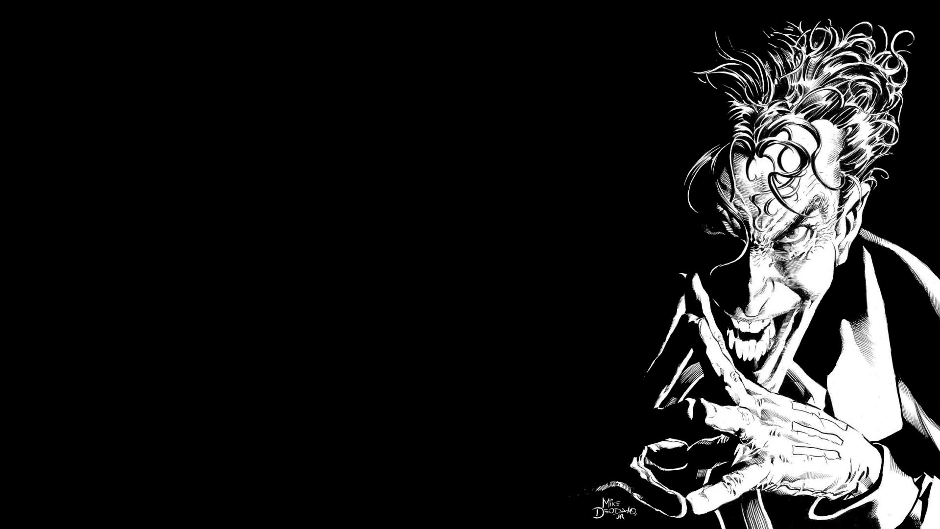 1920x1080, Black White Joker Wallpaper Android Wallpaper - Joker Mike Deodato - HD Wallpaper 