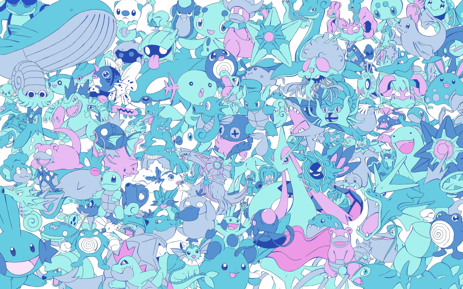 All Pokemon Wallpaper For Desktop - Water Type Pokemon Background - HD Wallpaper 