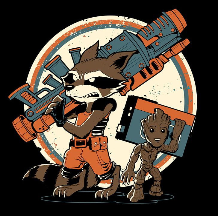 Rocket Raccoon Baby Groot Star-lord Drax The Destroyer - Star Lord And Baby Groot - HD Wallpaper 