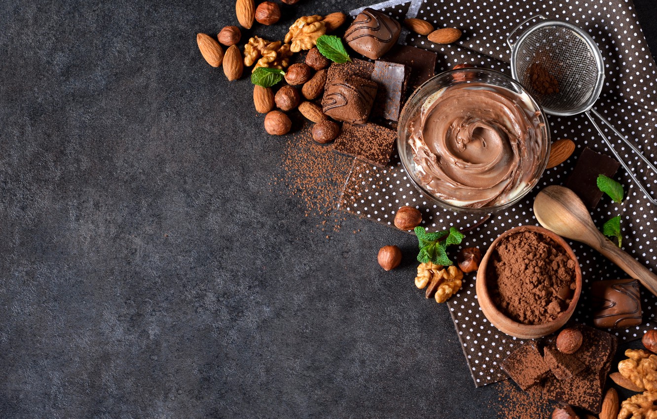 Photo Wallpaper Chocolate, Candy, Nuts, Cream, Nutella - Nutella - HD Wallpaper 