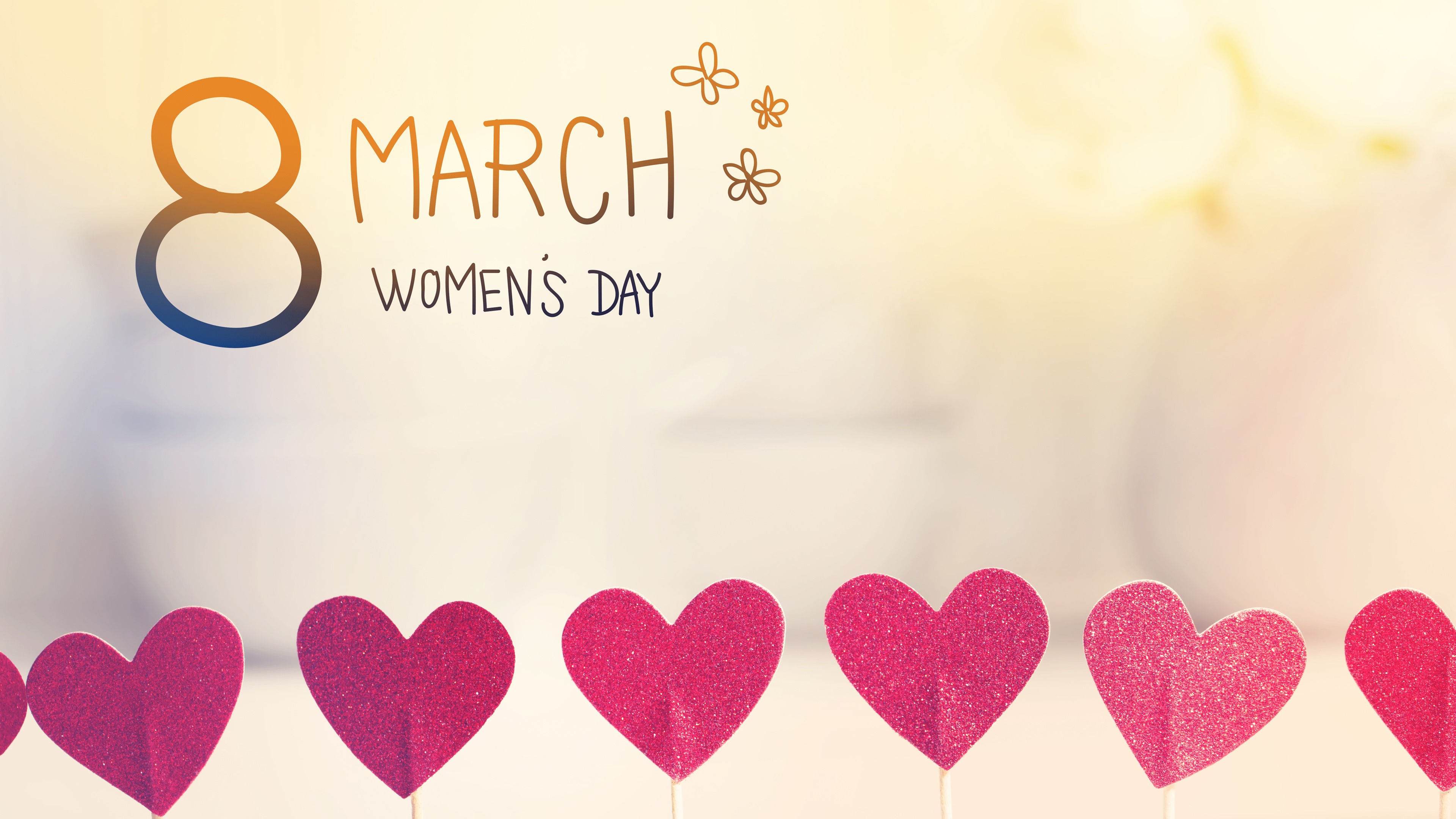 Wallpaper March 8, Women S Day, Love Hearts - Happy The 8 March Womens Day - HD Wallpaper 
