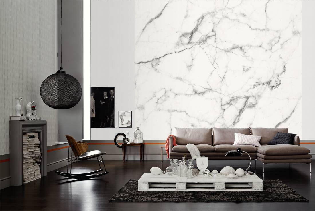 Schöner Wohnen Photo Wallpaper Marmor - Marmor Tapete Weiss Wohnzimmer - HD Wallpaper 