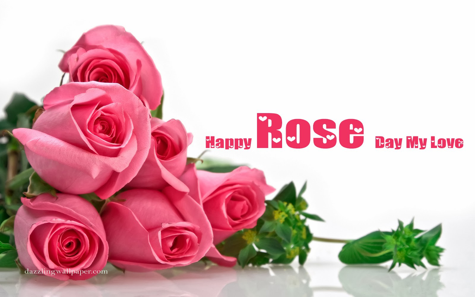 Happy Rose Day My Love - Good Morning Pink Rose - HD Wallpaper 