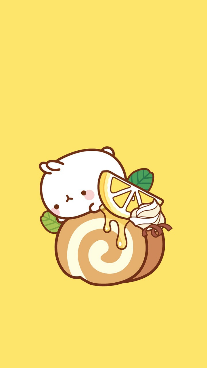 Cute, Molang, And Kawaii Image - Lemon Wallpaper Cute Kawaii - HD Wallpaper 