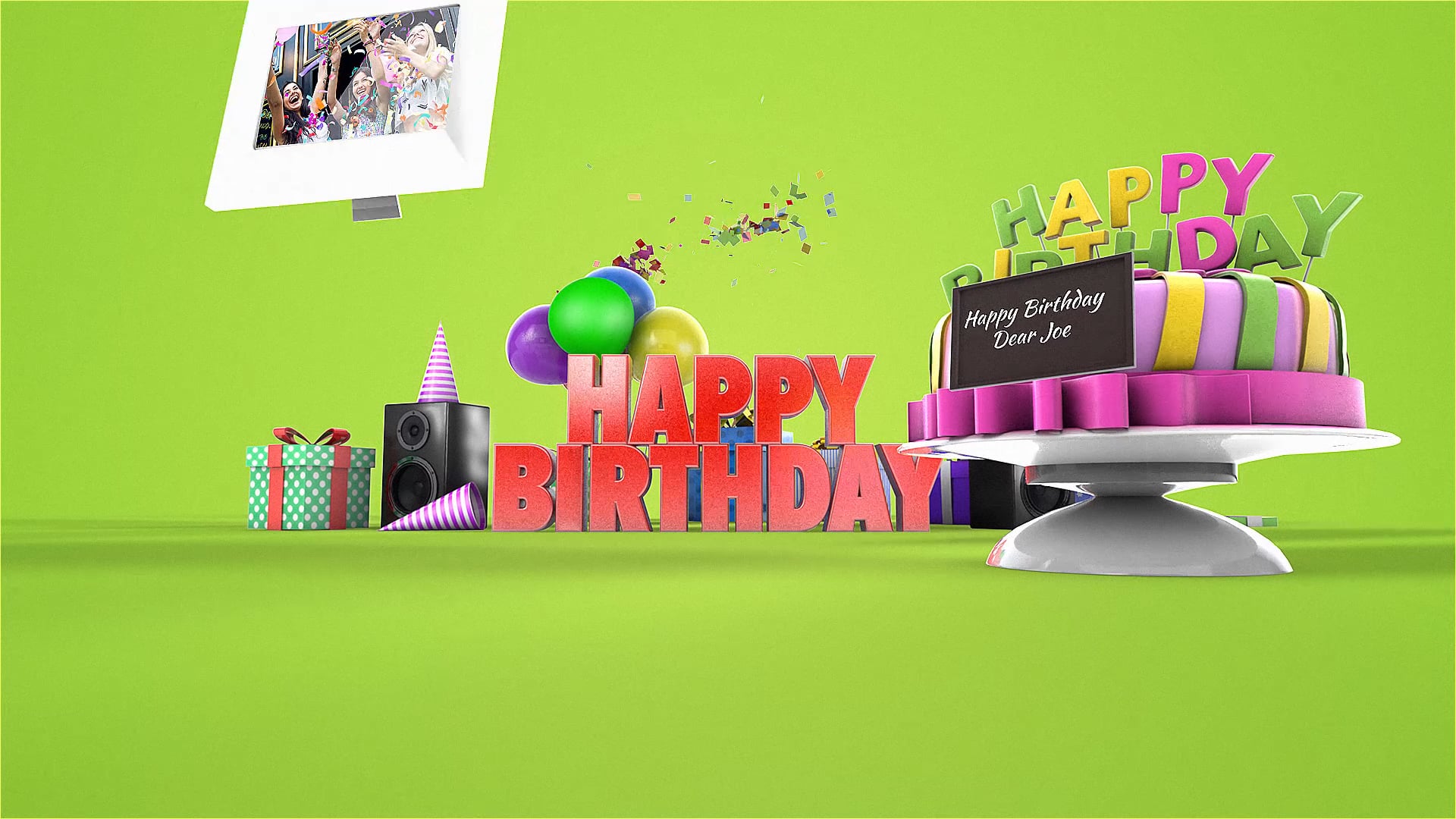 Video 3d Animation Happy Birthday Wishes - 1920x1080 Wallpaper 