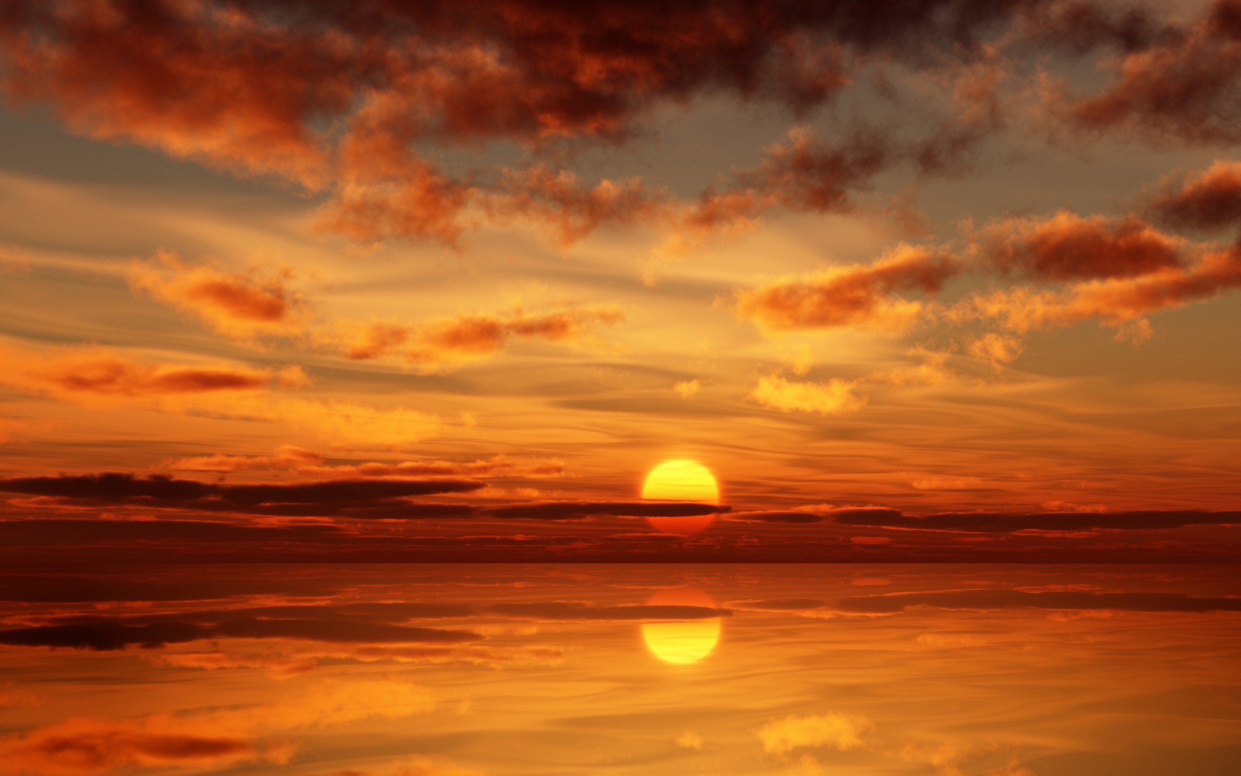 Sunset, On, The, Ocean, Wallpaper, Desktop, Background, - Sun Reflection In Sea - HD Wallpaper 