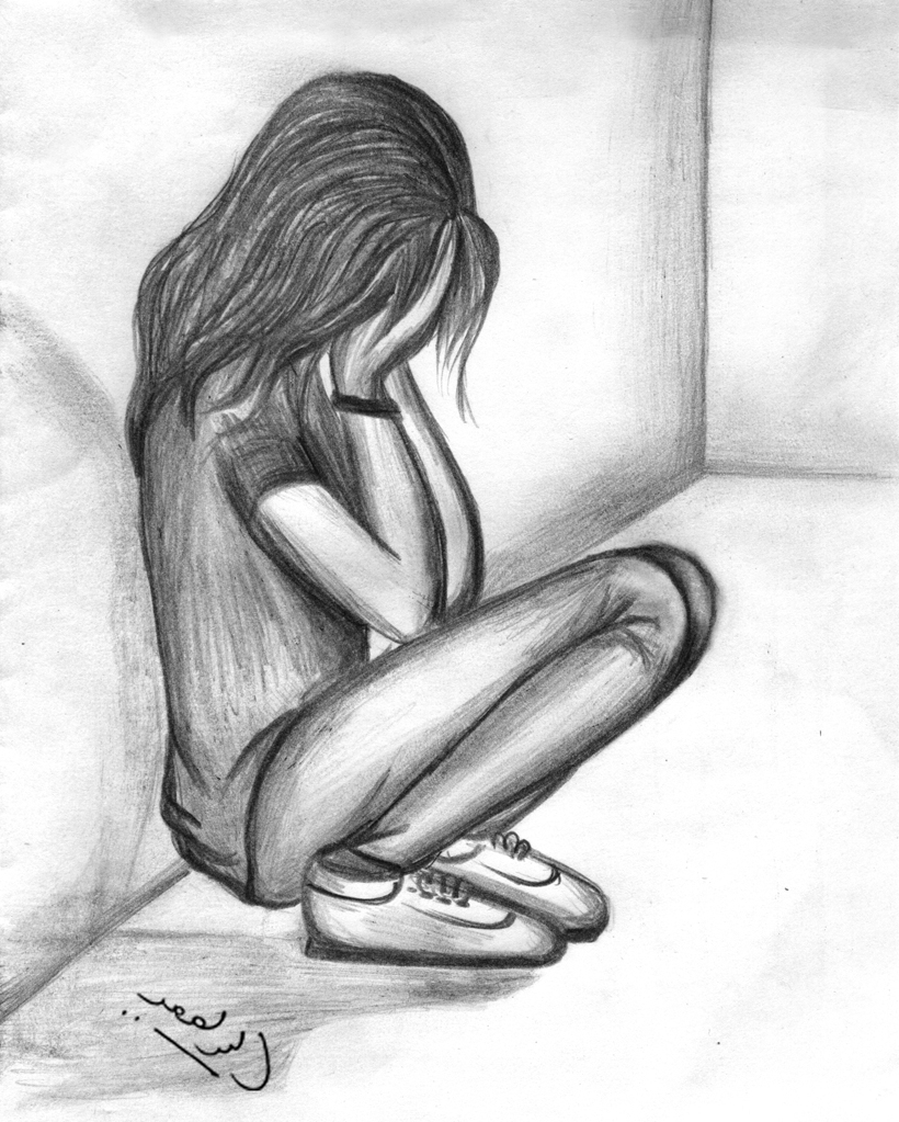 Easy Sad Girl Drawing 820x1023 Wallpaper teahub.io