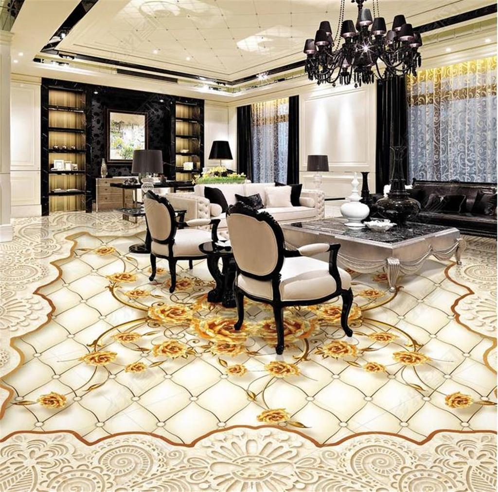 3d Digital Wallpaper Wallpaper Lujo Europeo Oro Rosa - Polished Porcelain Wood Look Tile - HD Wallpaper 