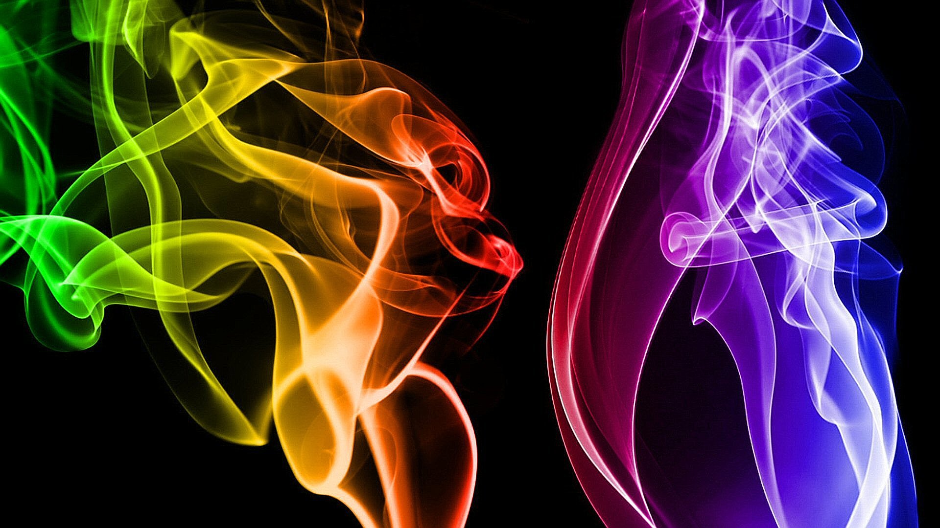 Awesome Smoke Free Wallpaper Id - Blue And Yellow Flames - HD Wallpaper 