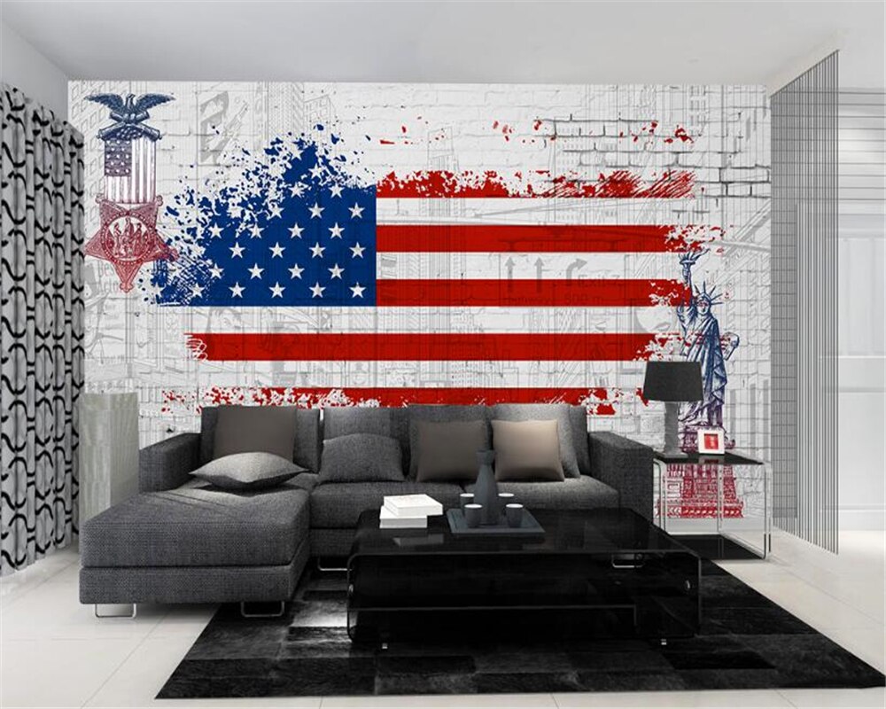 Aliexpresscom Buy Beibehang 3d Wallpaper Retro American - Transparent Background American Flag Png - HD Wallpaper 
