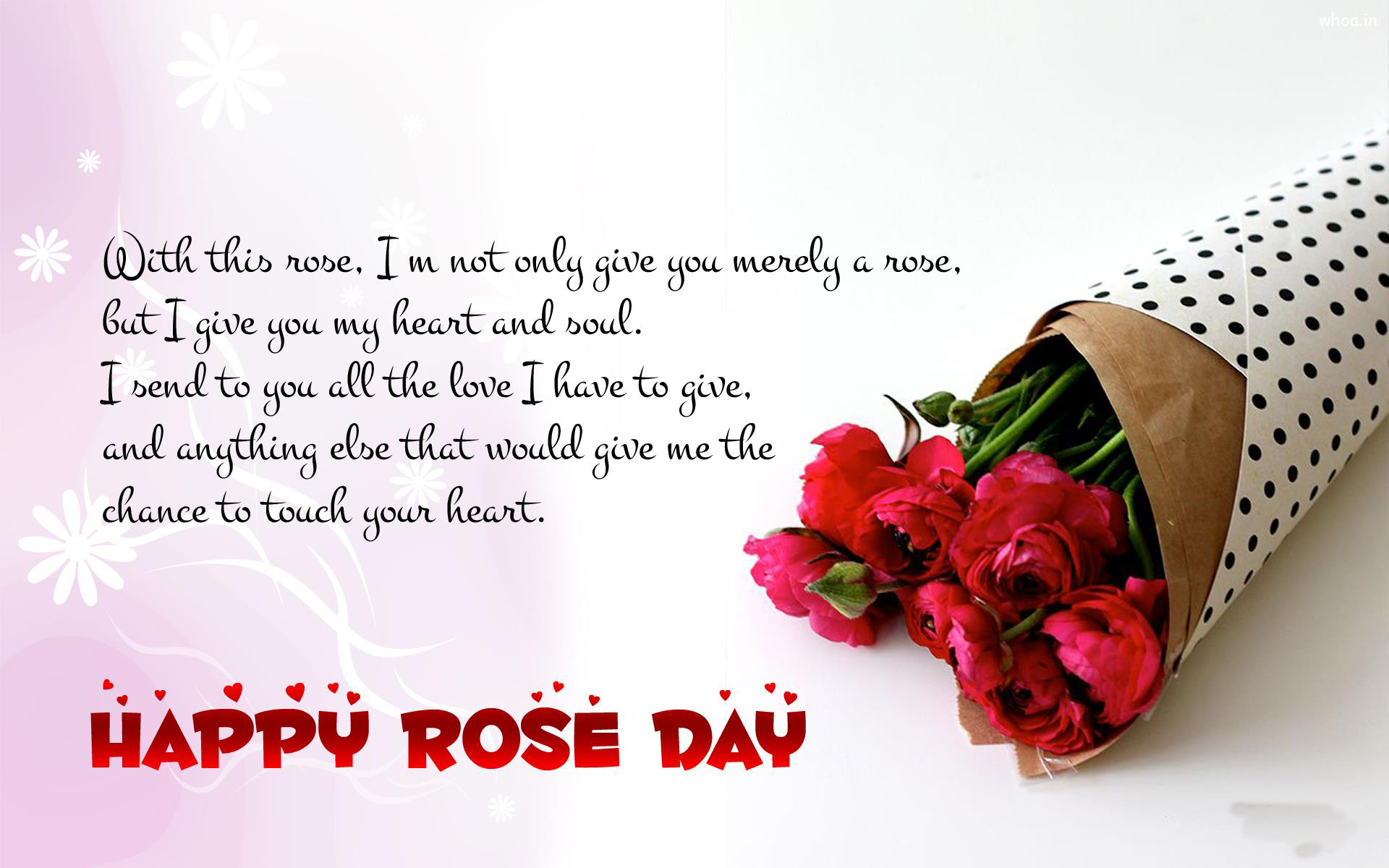 Rose Day Quotes Wallpaper - Romantic Rose Day Wishes - HD Wallpaper 