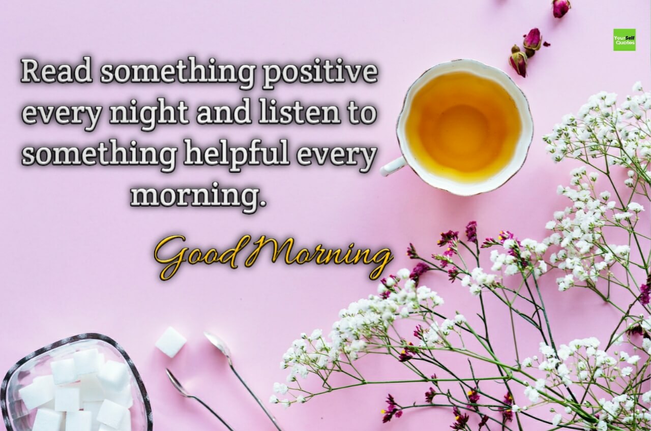 Good Morning Quotes Images - Tea And Flower - HD Wallpaper 