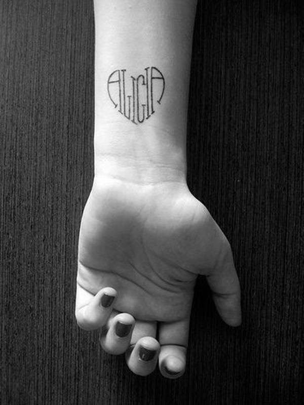 real heart tattoo designs with name