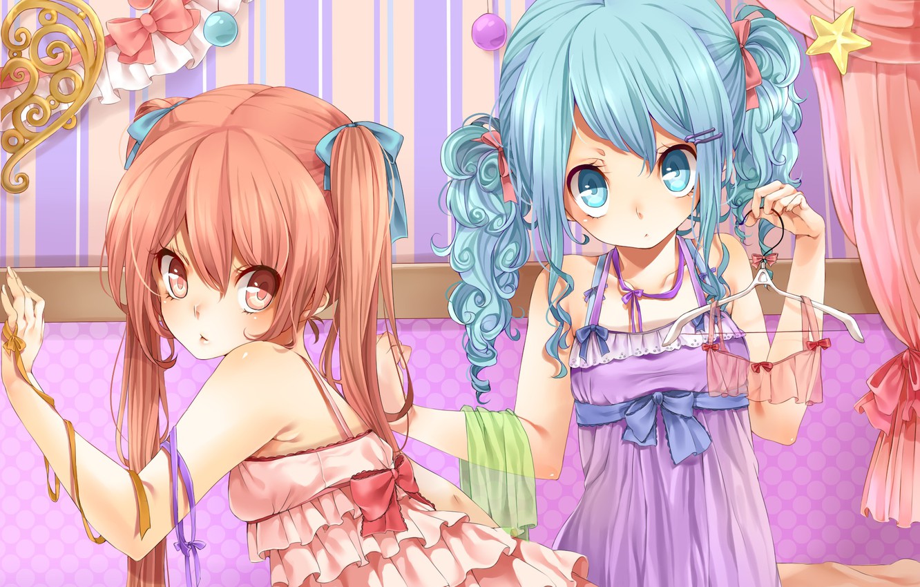 Photo Wallpaper Look, Girl, Star, Anime, Dress, Bow, - Лоли В Платьях Аниме - HD Wallpaper 