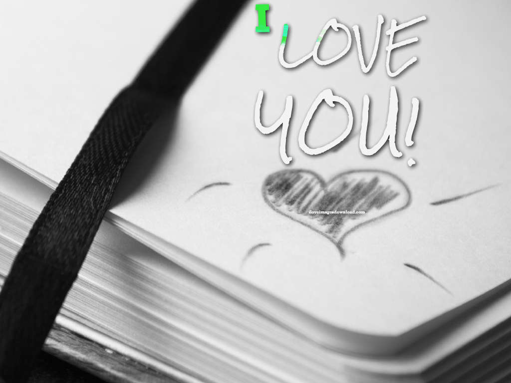 Love You Images With Quotes - Drawing Heart On Notebook - HD Wallpaper 