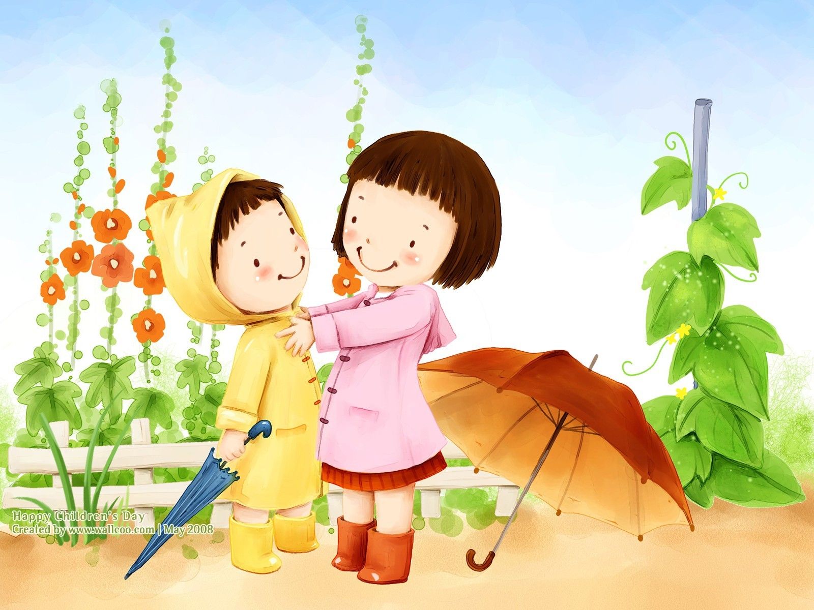 Brother And Sister Cartoon - HD Wallpaper 