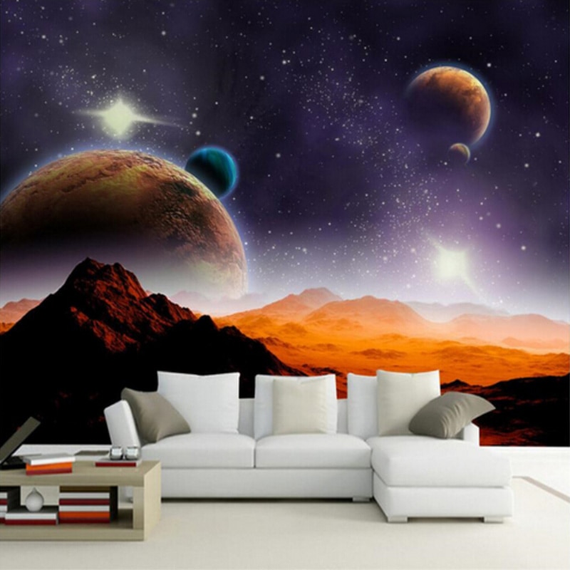 Bedroom Walls Planet 3d Wallpapers For Wall Galaxy - HD Wallpaper 