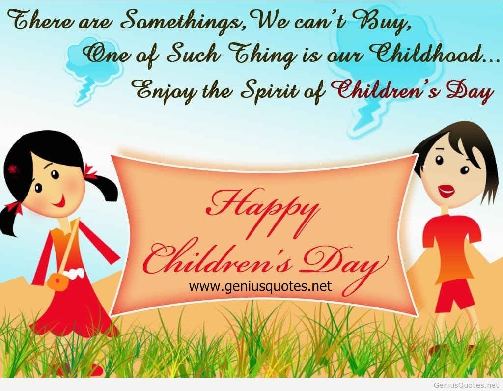 Happy Childrens Day Hd Wallpaper Quote To All Childs - Children's Day Wishes In English - HD Wallpaper 
