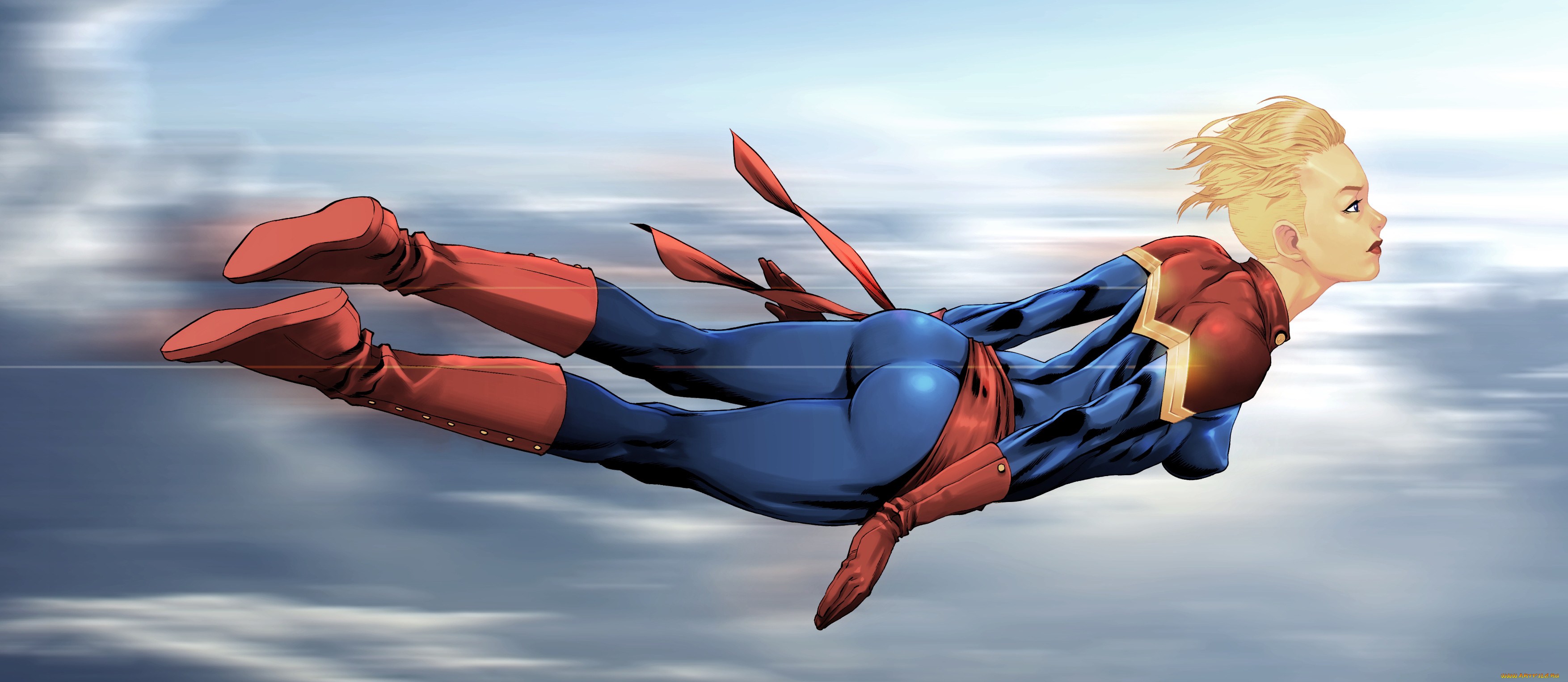 Captain Marvel Comic Ass - HD Wallpaper 