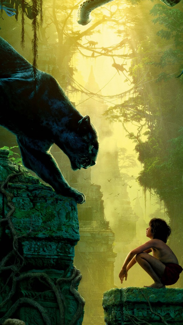 The Jungle Book, Mowgli, Bagheera, Adventure, Fantasy, - Jungle Book Wallpaper Iphone - HD Wallpaper 