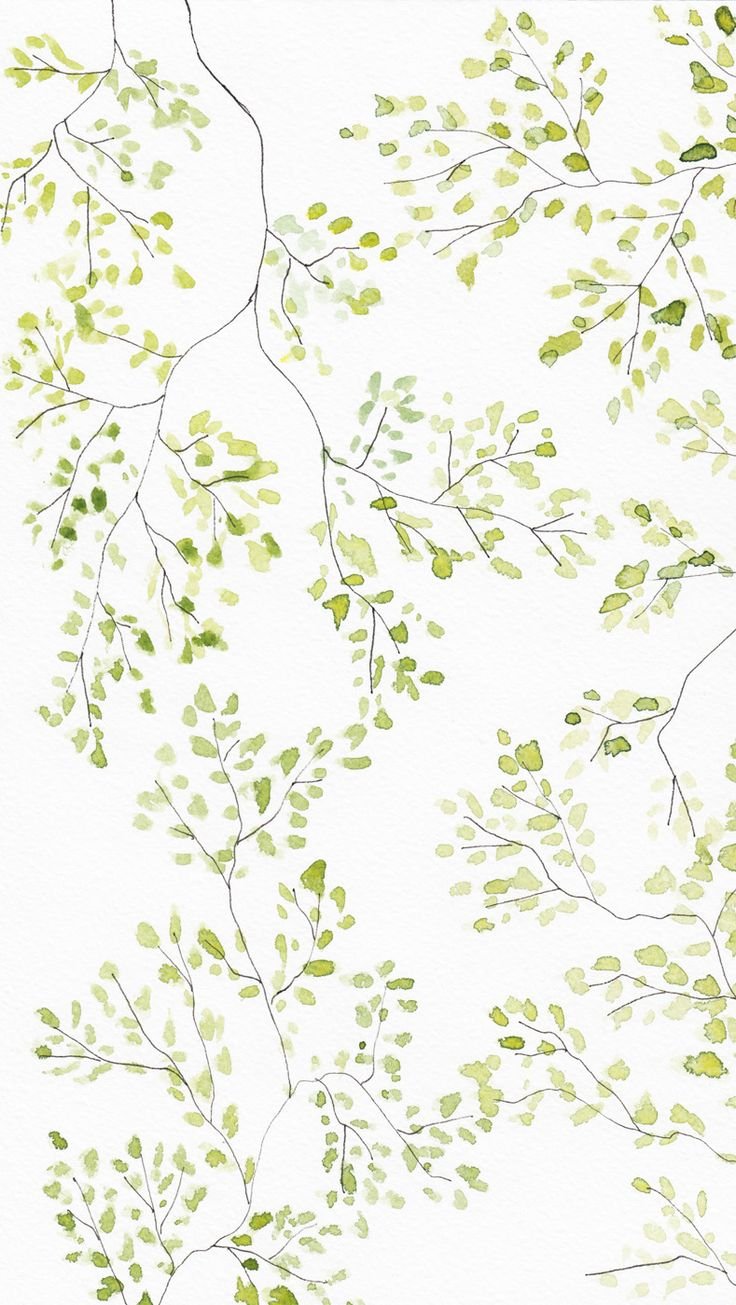 Watercolor Leaves Wallpaper Iphone - HD Wallpaper 