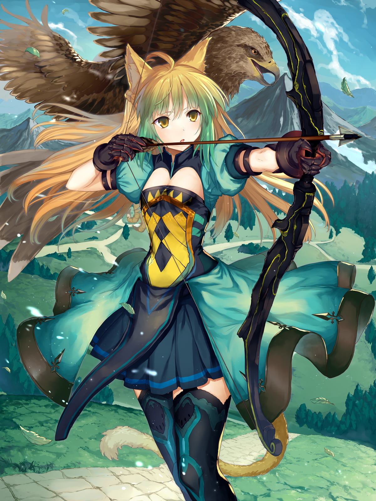 Warrior Archer Anime Girl - HD Wallpaper 