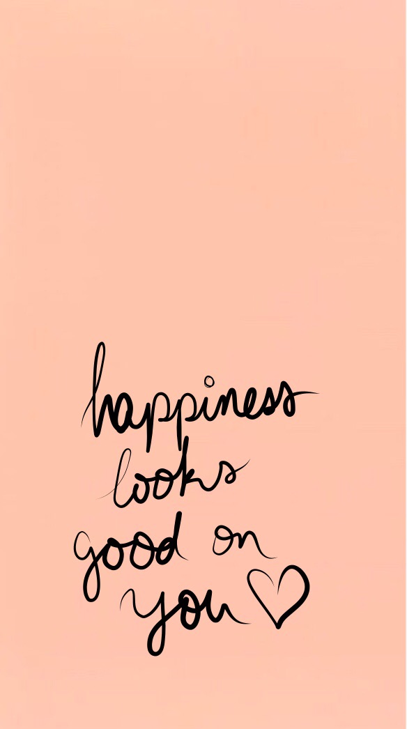 Happiness, Peach, And Wallpaper Image - Handwriting - HD Wallpaper 