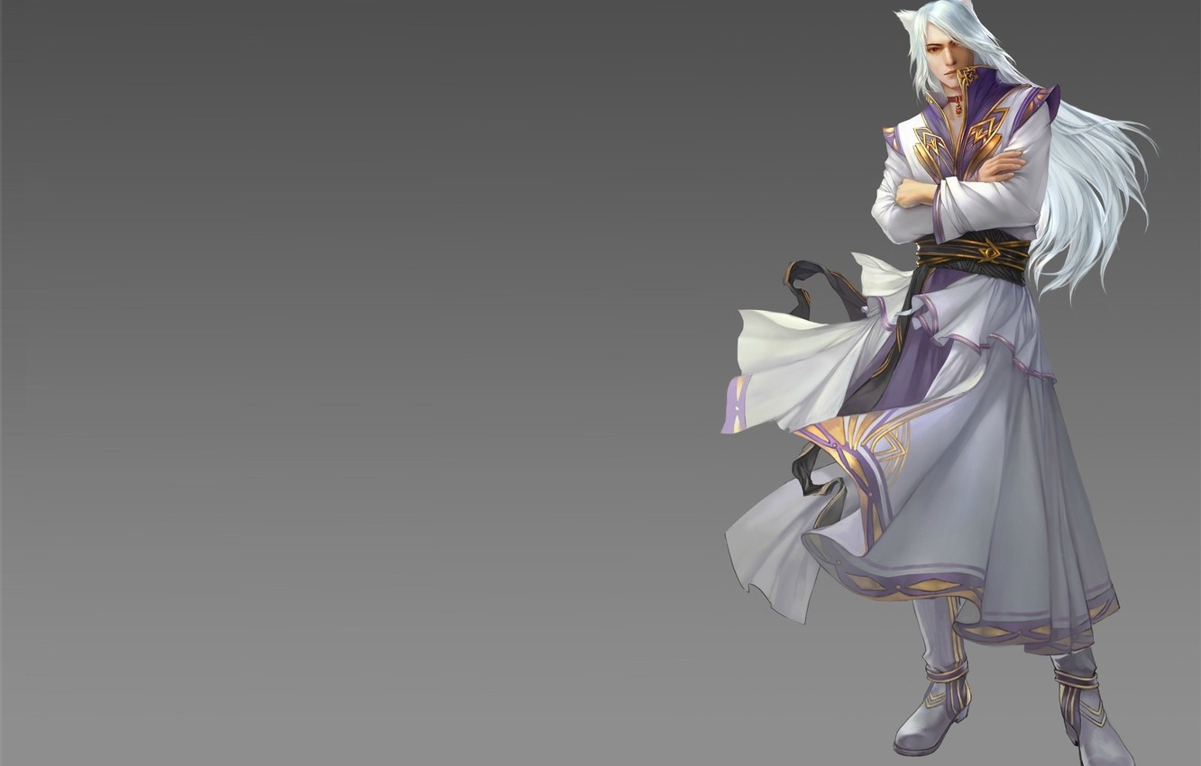 Photo Wallpaper Fantasy, Anime, Art, Guy, Ears, Tomoe, - Фэнтези Парень С Ушками - HD Wallpaper 