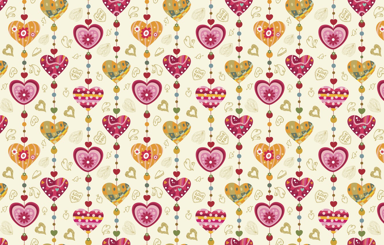 Photo Wallpaper Holiday, Heart, Vector, Texture, Heart, - Wide Valentines Desktop Backgrounds - HD Wallpaper 