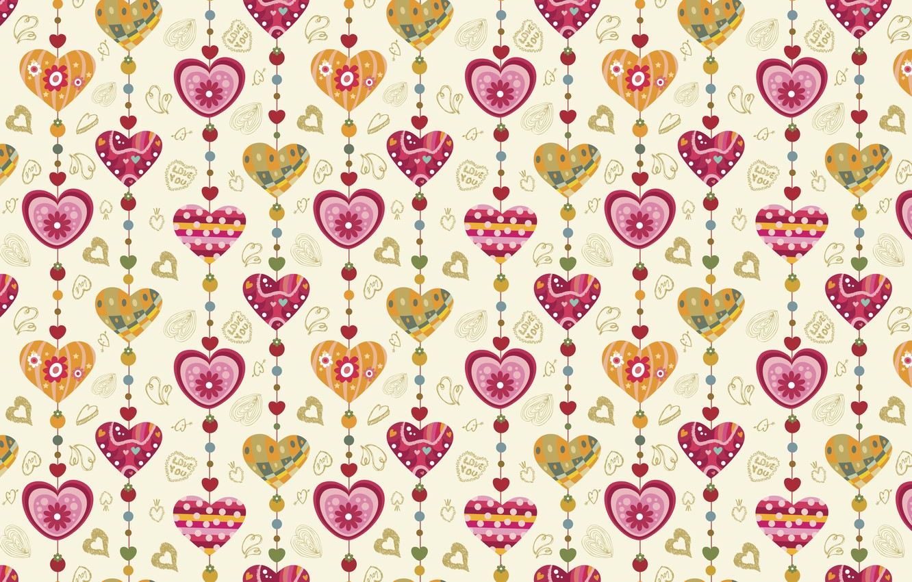 Photo Wallpaper Holiday, Heart, Vector, Texture, Heart, - Wide Valentines Desktop Backgrounds - HD Wallpaper 