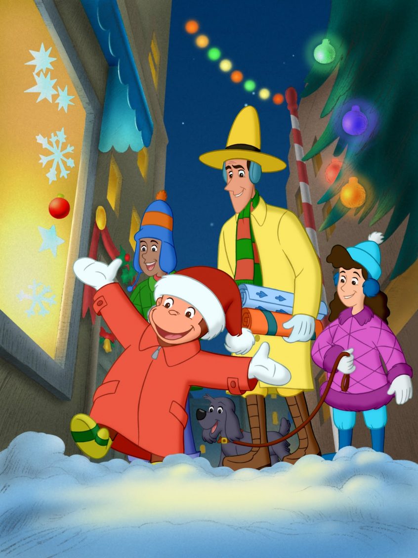Curious George Wallpaper For Mobile Christmas Coloring - Curious George Monkey Christmas - HD Wallpaper 