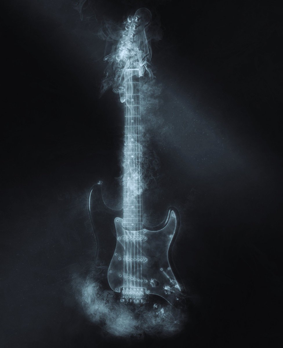 Smoke Illustration Guitar - HD Wallpaper 