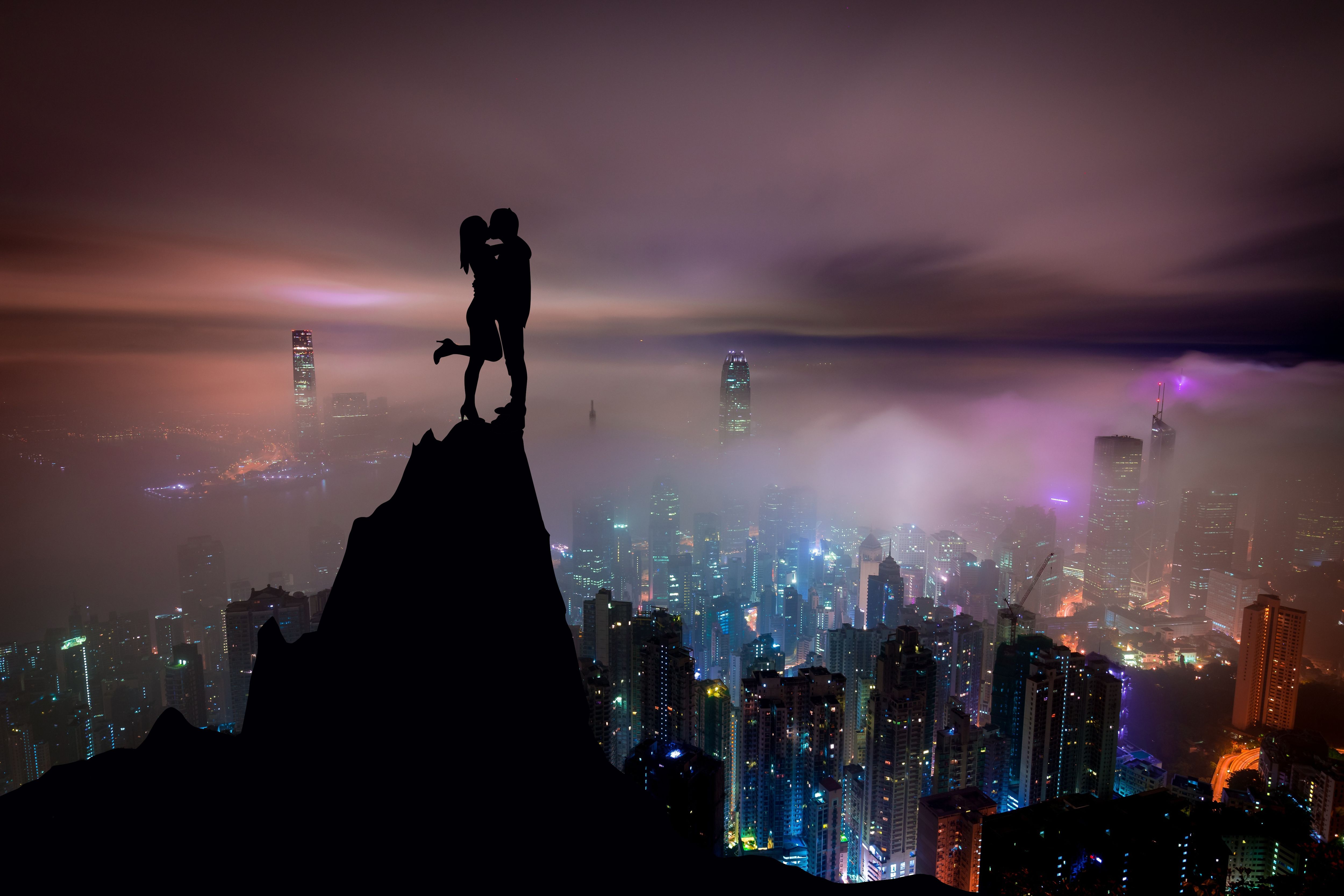 Wallpaper Of High Love, Cityscape, Night Background - HD Wallpaper 