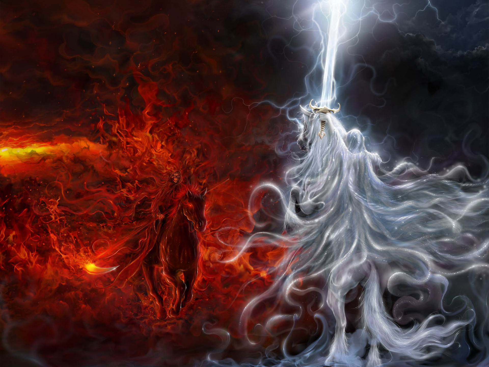 Hd Wallpaper - Good Vs Evil Fantasy - HD Wallpaper 