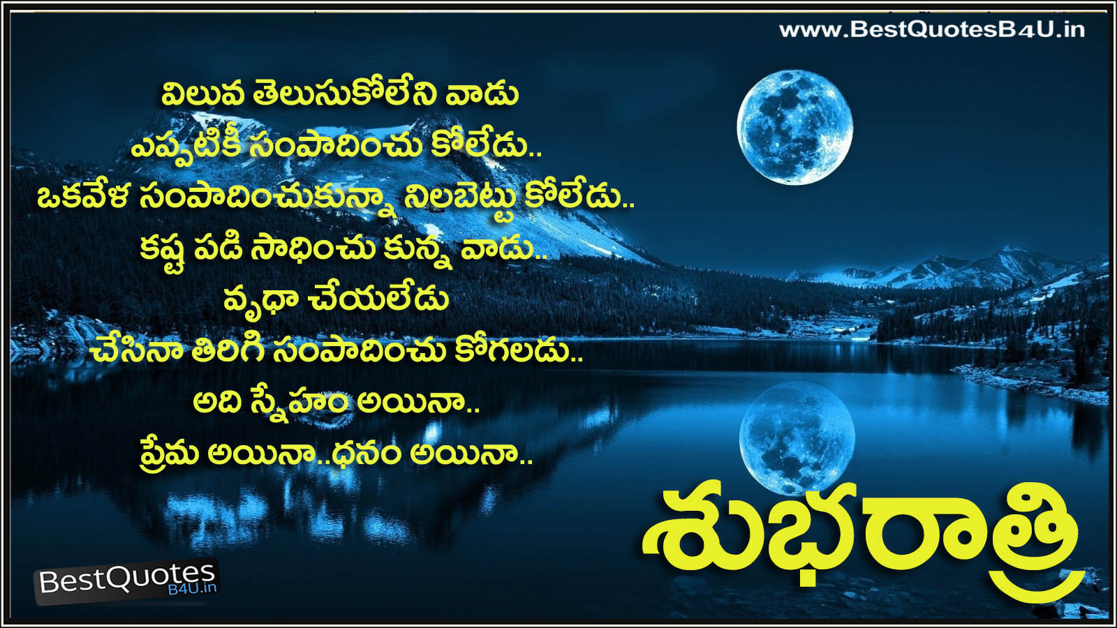 Nice Good Night Wallpaper - Good Night Quotes Telugu - HD Wallpaper 